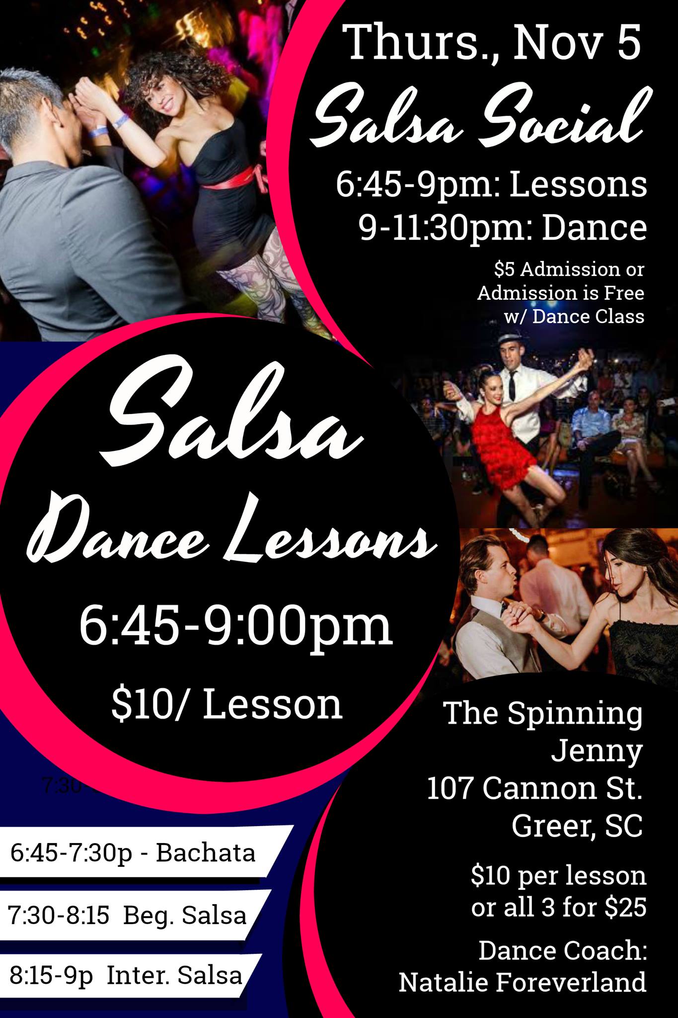 Salsa Dance Lessons & Dance Social