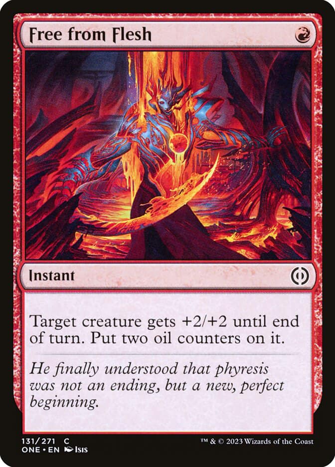 mtg oil cards Phyrexian Vindicator (Oil Slick Raised Foil) [Phyrexia: All Will Be On A single individual card from the Magic Oil-Gorger Troll