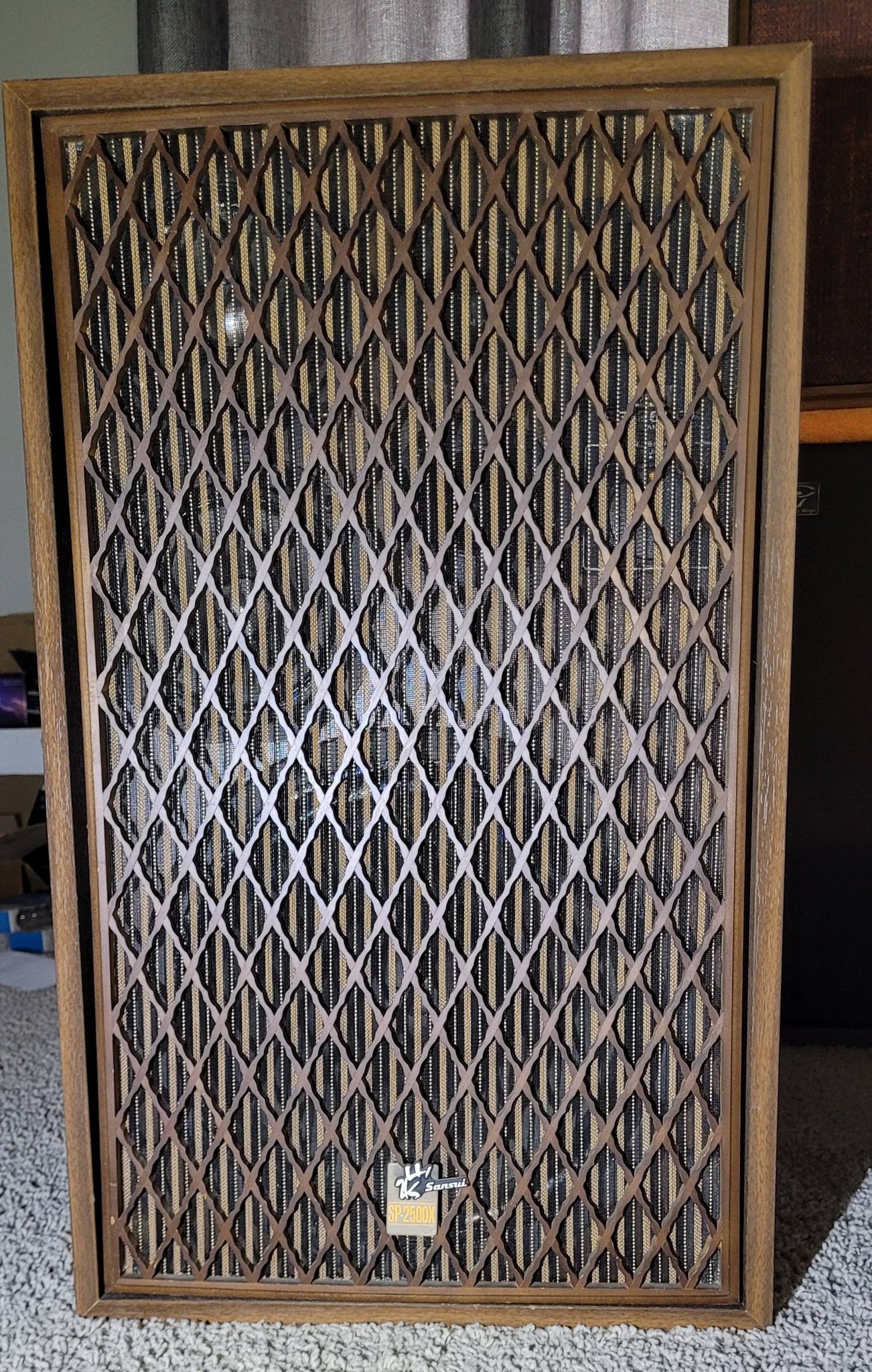 Vintage Sansui SP-2500X speakers with original labels