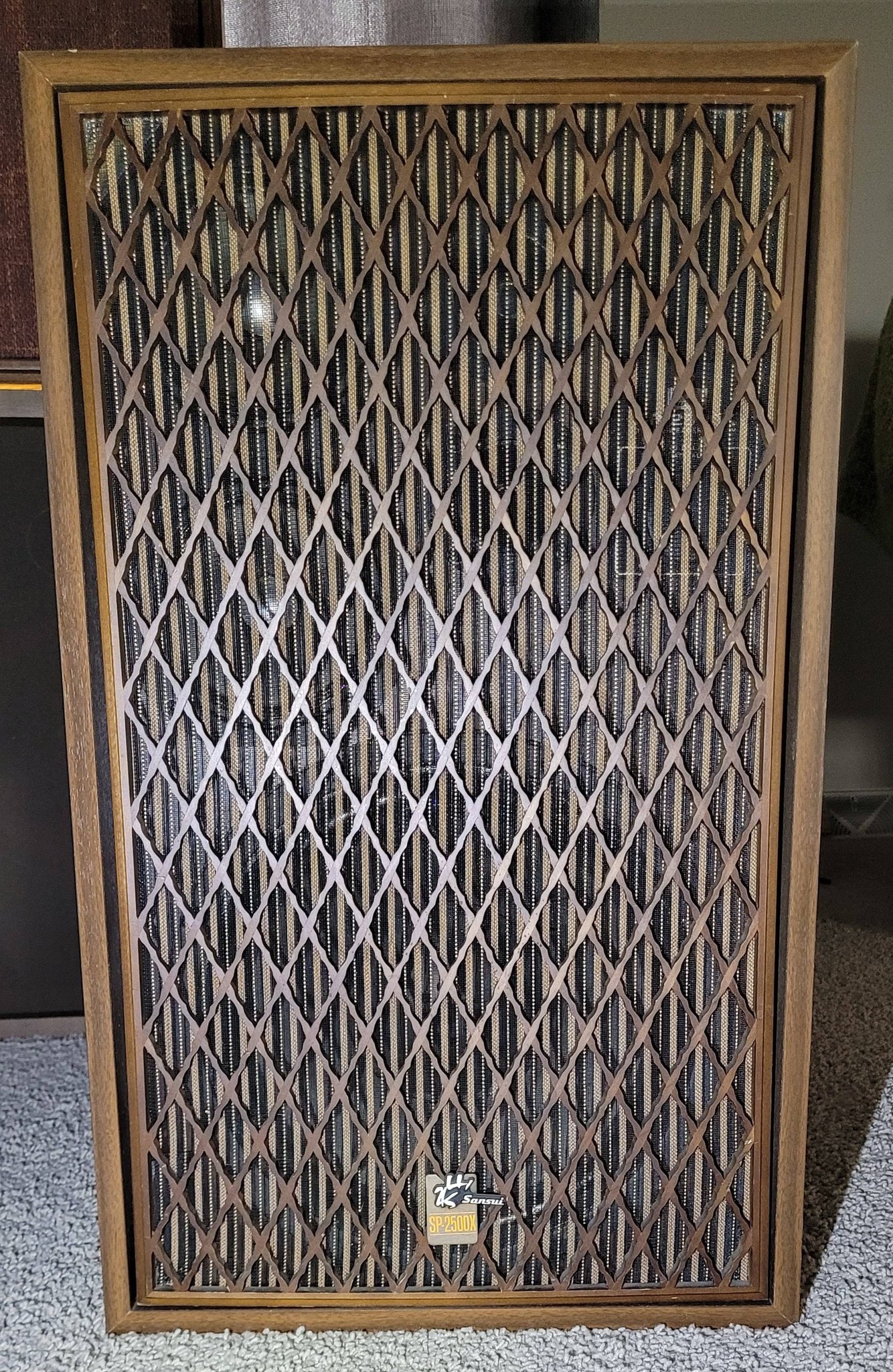 Vintage Sansui SP-2500X speakers with original labels