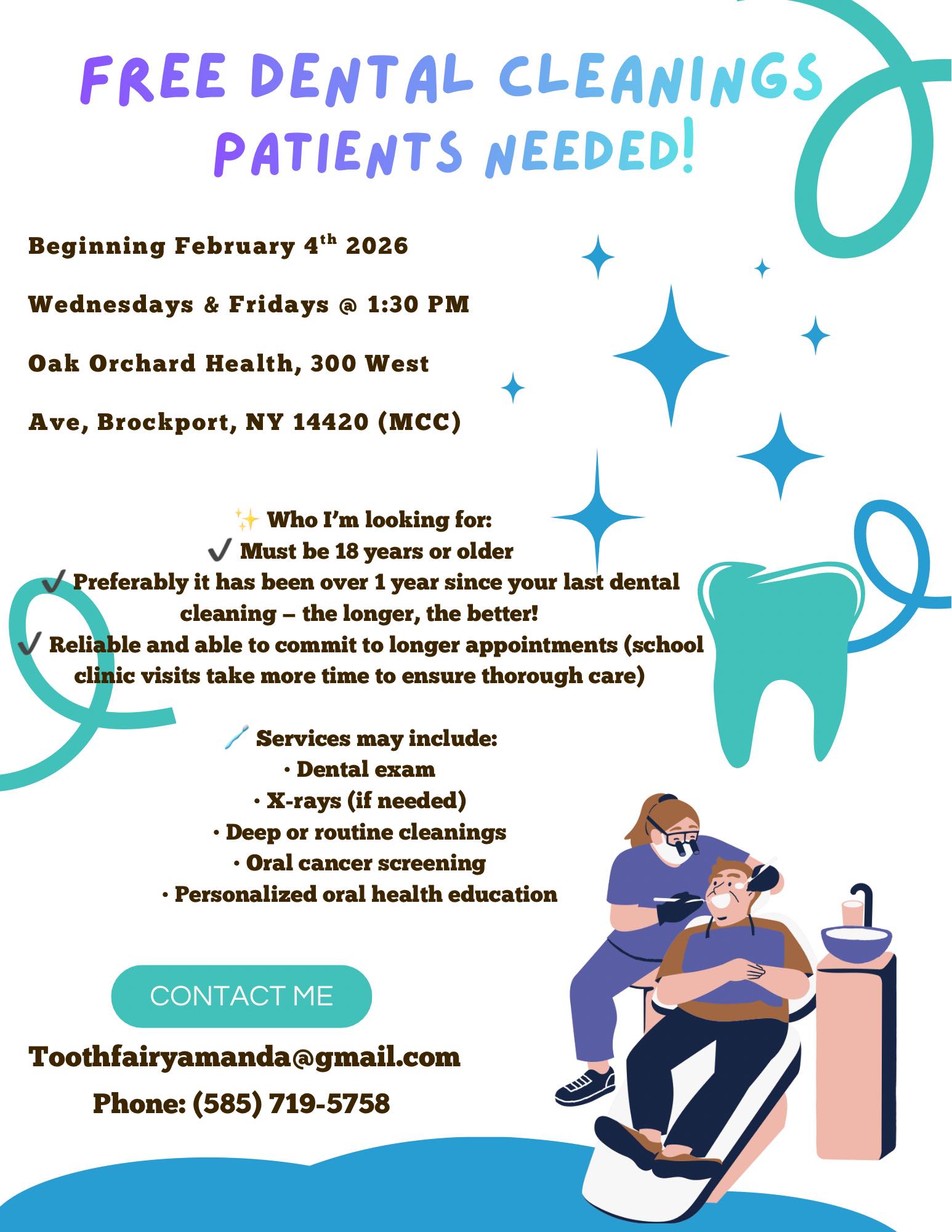 Free dental cleanings in Fairport NY