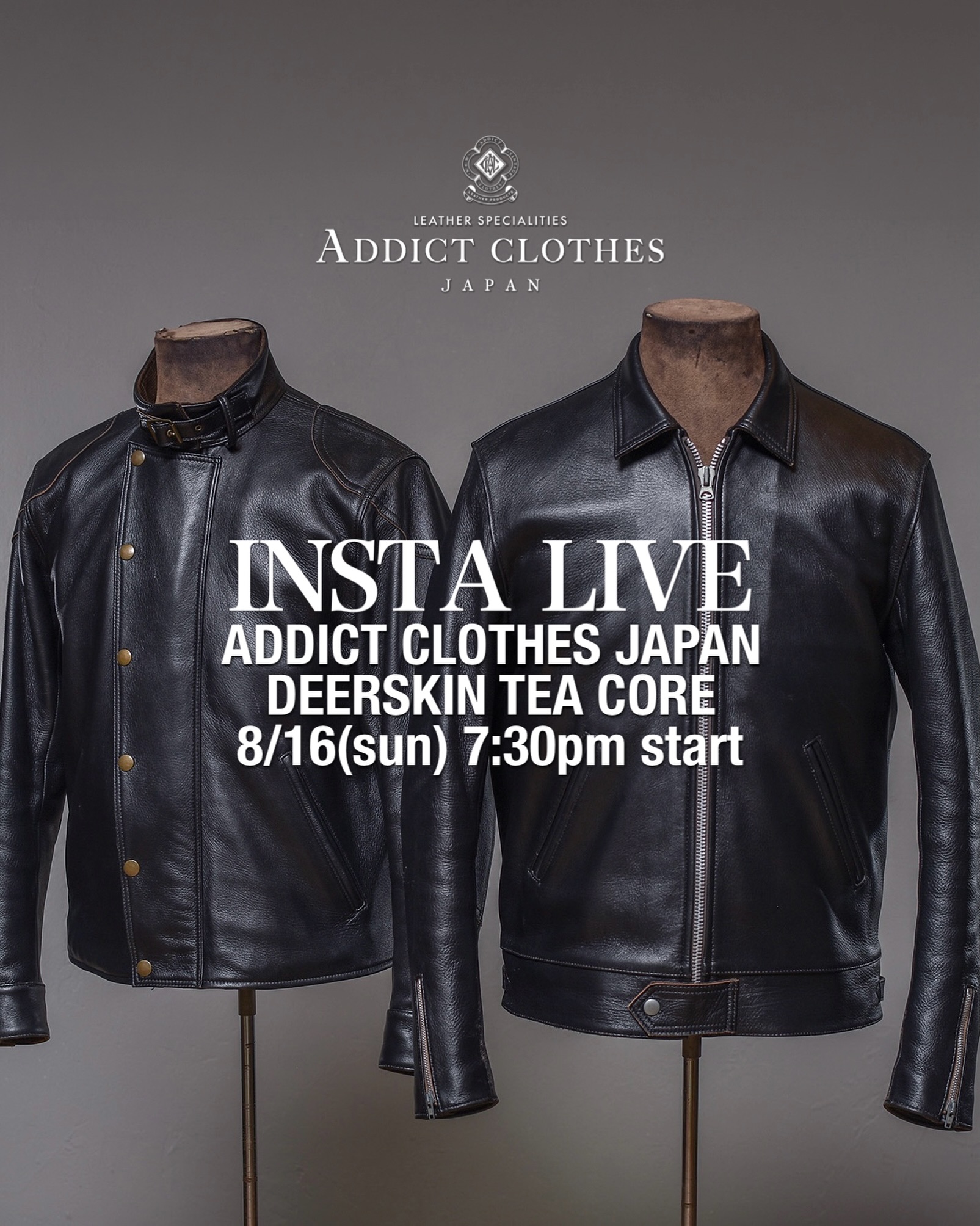 Addict - AD-01 DEERSKIN CENTER ZIP JACKET. YOU CAN ORDER IT AT OUR