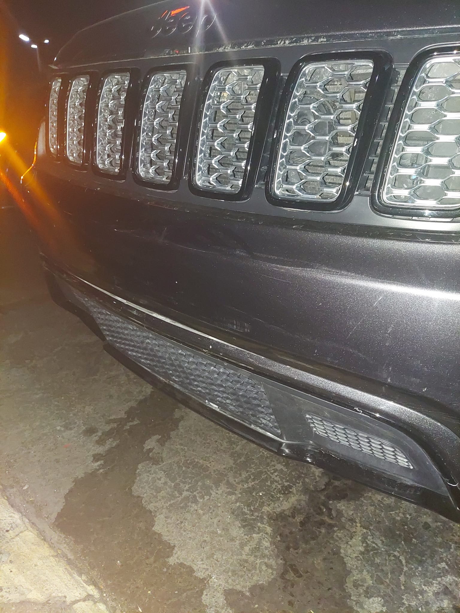 Front Upper Bumper Cover For 2014-2016 Jeep Grand Cherokee – Primed Black W/ Fog Light Holes