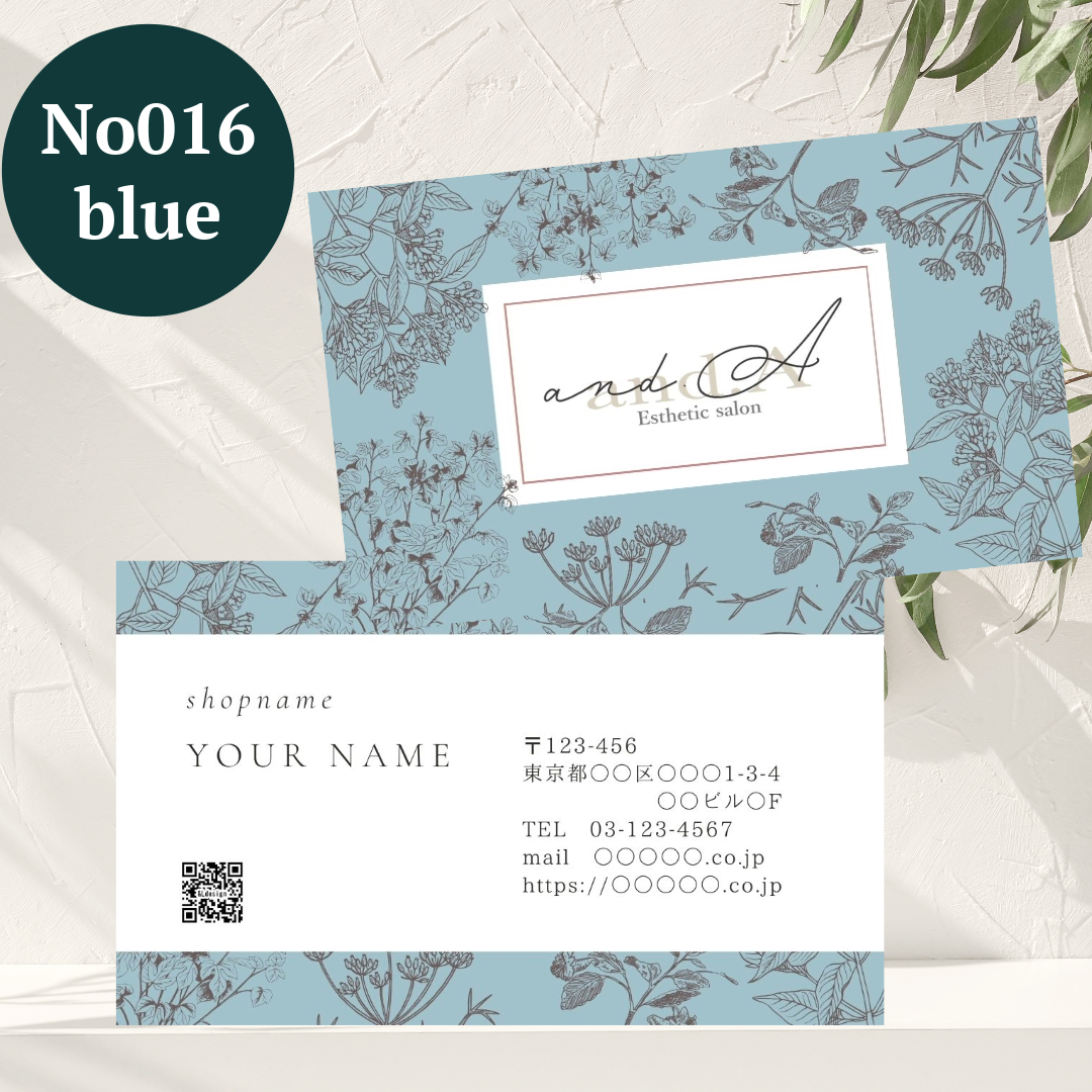 andLdesign - No016_blue 海外風おしゃれな名刺 両面印刷 100部 縦型・横型2種類... | Facebook