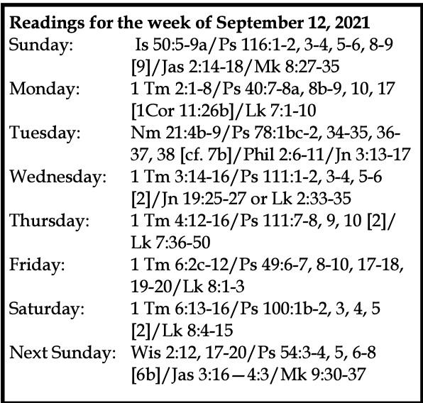 Our weekly scripture readings - St. Mary Catholic Church