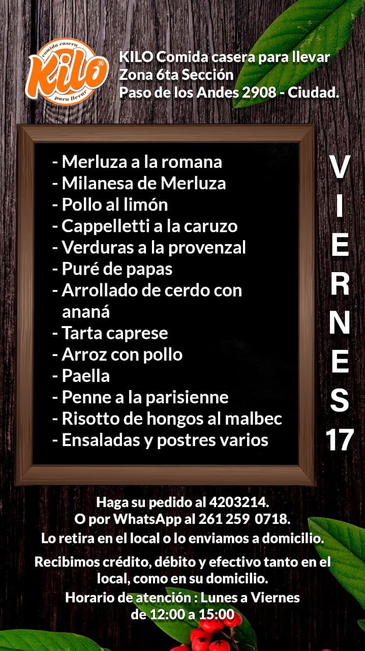 KILO Comida casera para llevar | Mendoza
