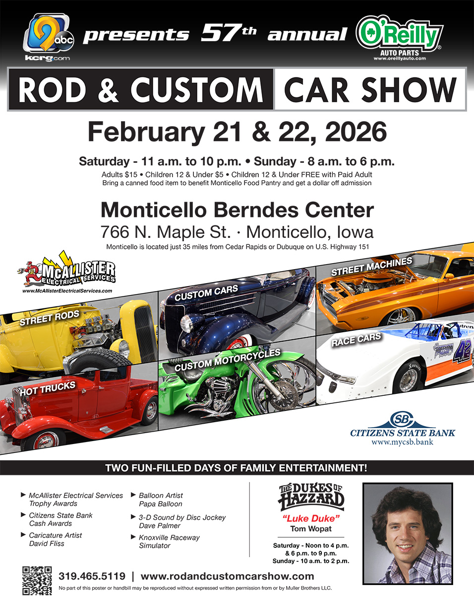 Rod & Custom Car Show Sunday Feb 22, 2026