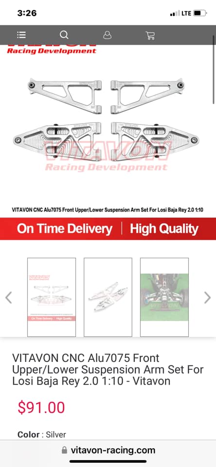 VitavonVITAVON CNC Alu7075 Steering Link &25T Servo Horn For Losi RZR