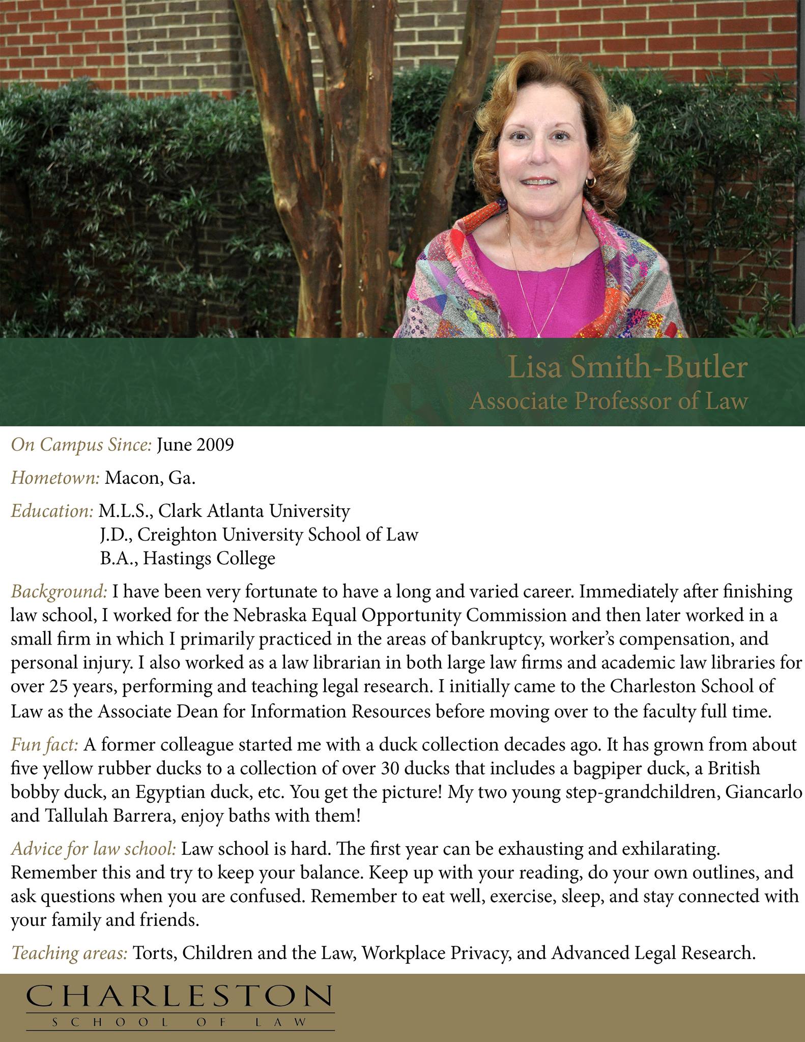 Charleston School of Law - Faculty Spotlight - Lisa Smith-Butler. After ...