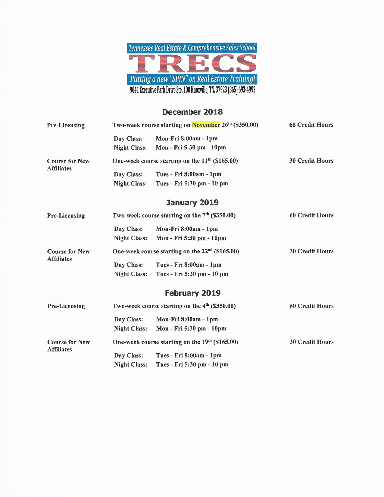 TRECS Real Estate School Home Facebook