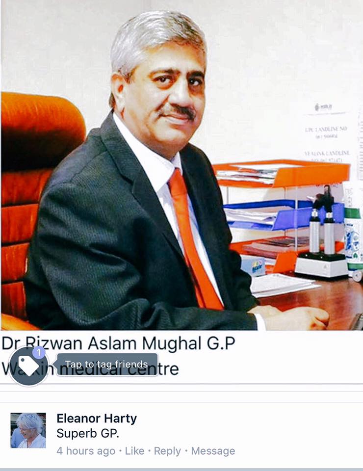 Walkin - Good morning everyone Our very popular Dr Rizwan is on duty ...