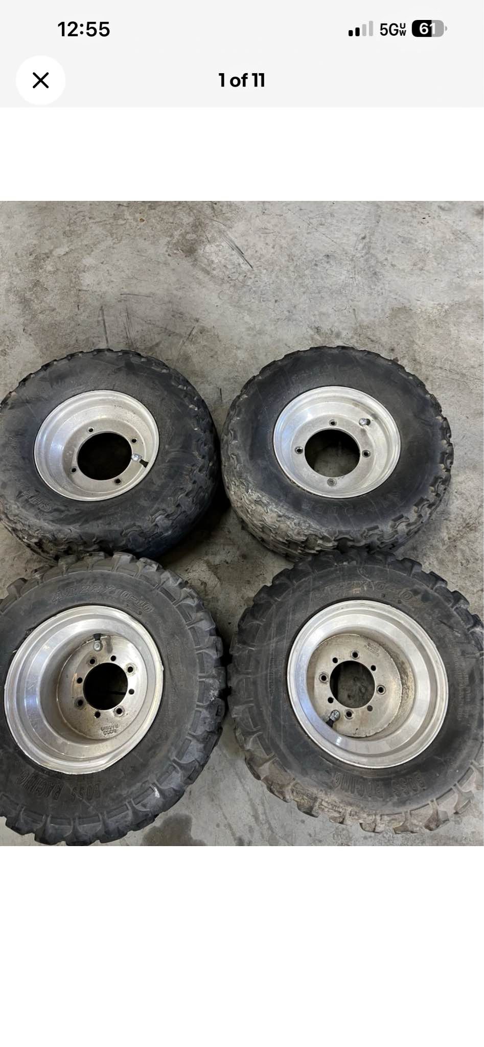 YAMAHA WARRIOR 350 YFM350X FRONT REAR WHEELS RIMS Raptor Yfz Boss ...