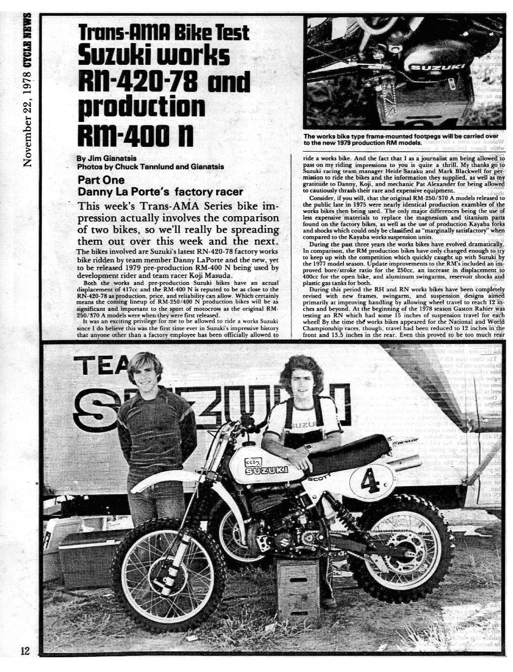 Suzuki RN420-78 Fastory... - The Golden Age of Motocross | Facebook