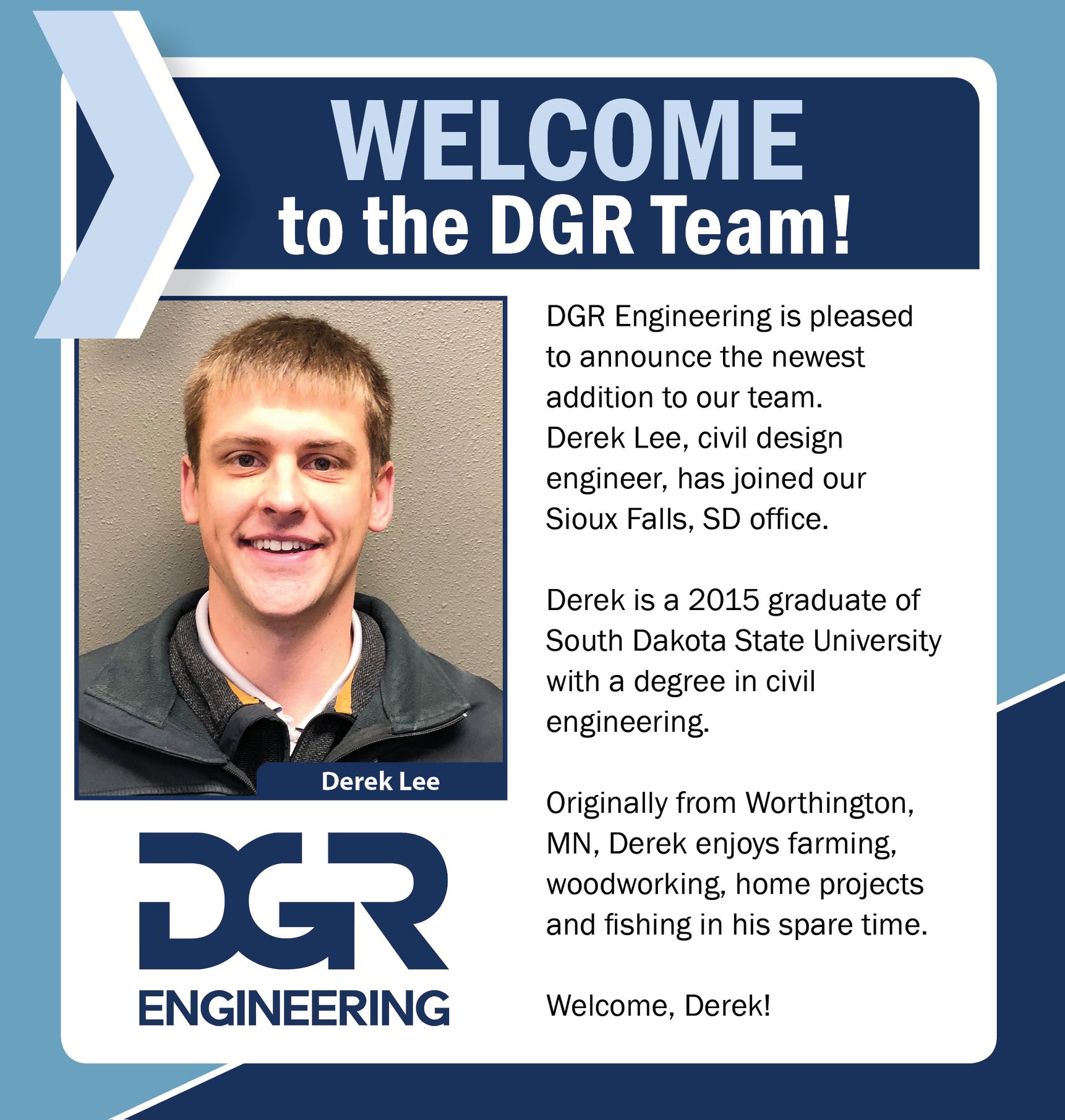 DGR Engineering - We welcome Derek Lee to DGR Engineering! | Facebook
