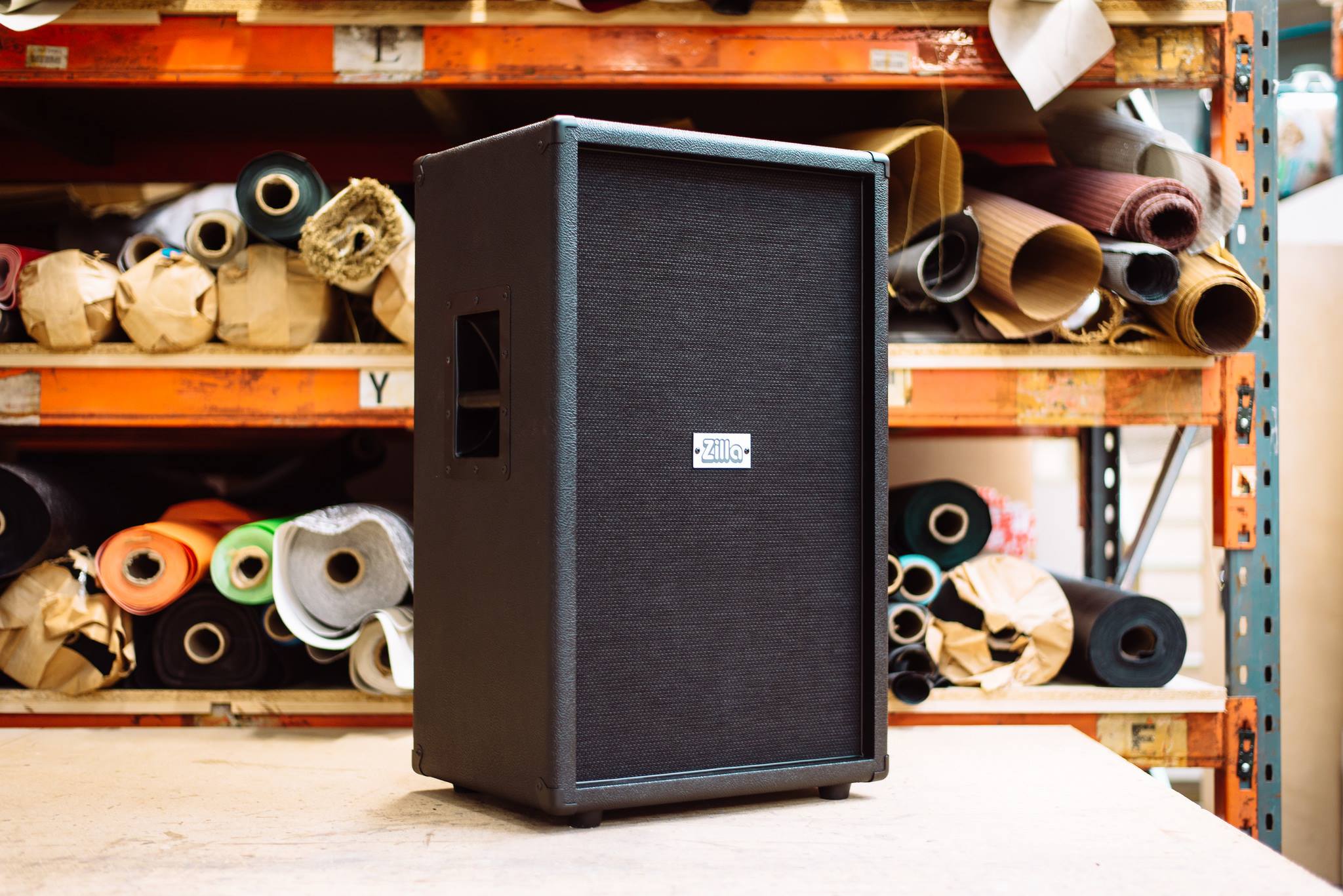 Vertical Super Fatboy. Black croc tolex with wicker grill and