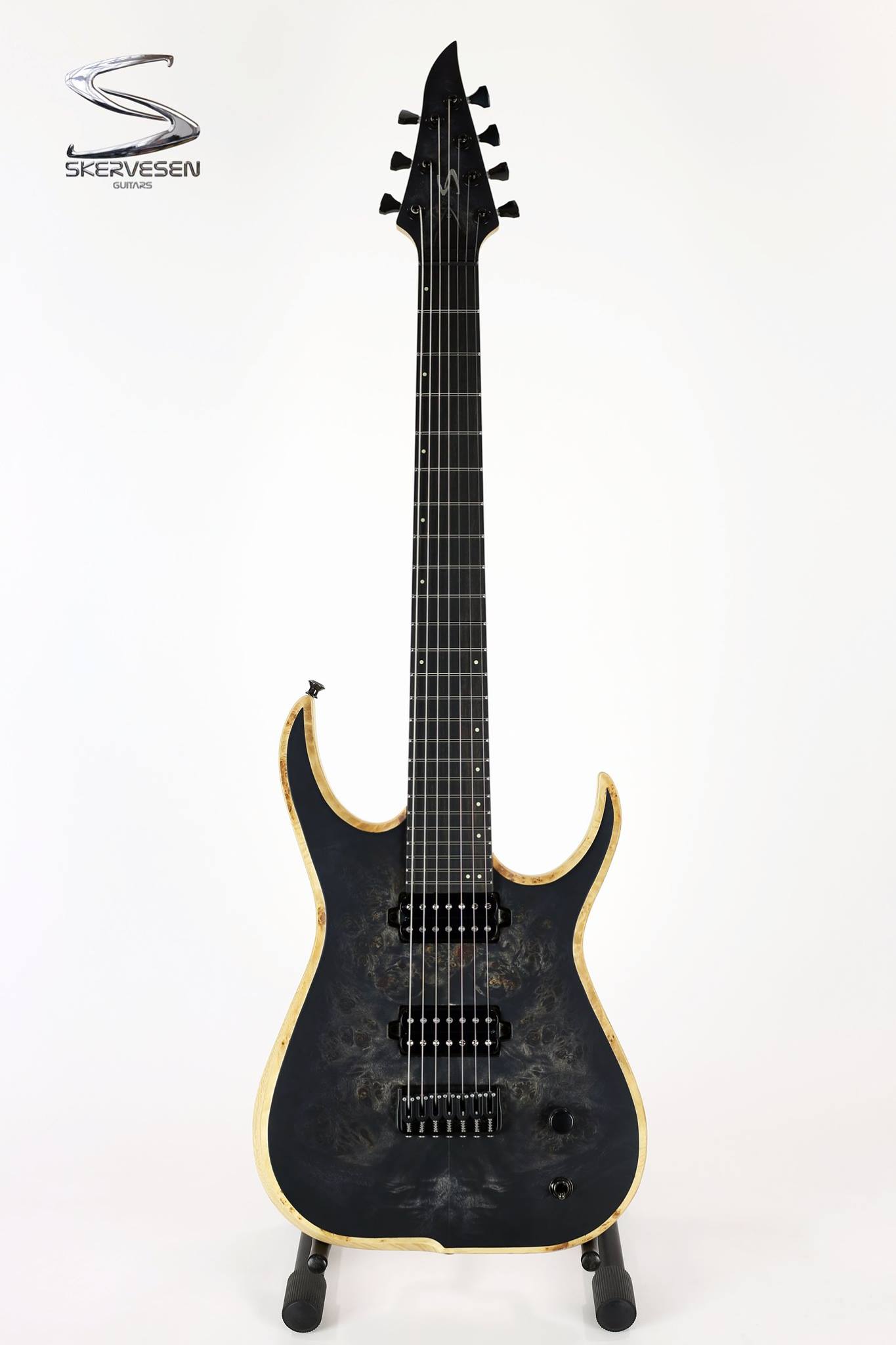 Skervesen Guitars Custom Raptor 8 with Gooby PLS inlay. Pics Via