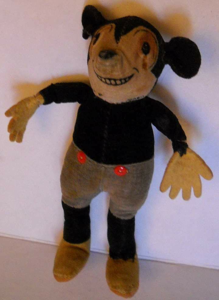 Vintage 1930's Mickey Mouse plush stuffed toy doll by Deans Rag