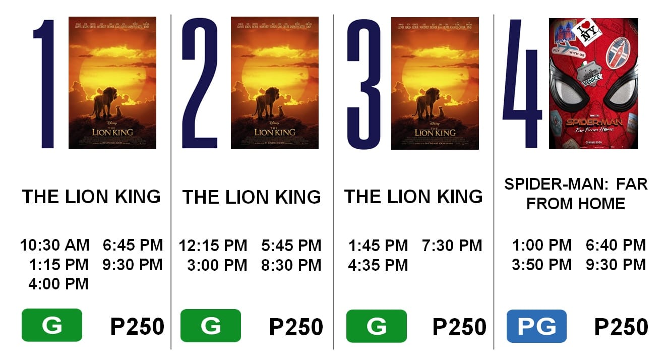 SM - Screening Schedule July 19-20,2019. * Schedules may change without ...