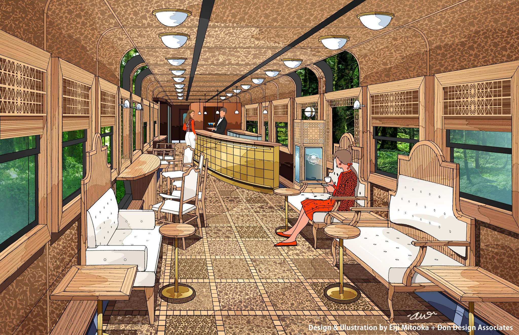 What are seat numbers on the left side of Japan's 2 star train 4047?