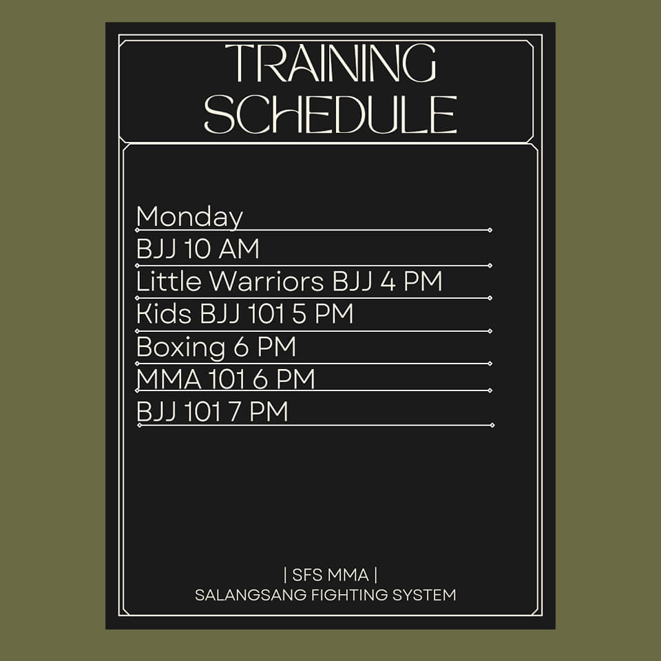 SFS MMA - This is our updated schedule please feel free to... | Facebook