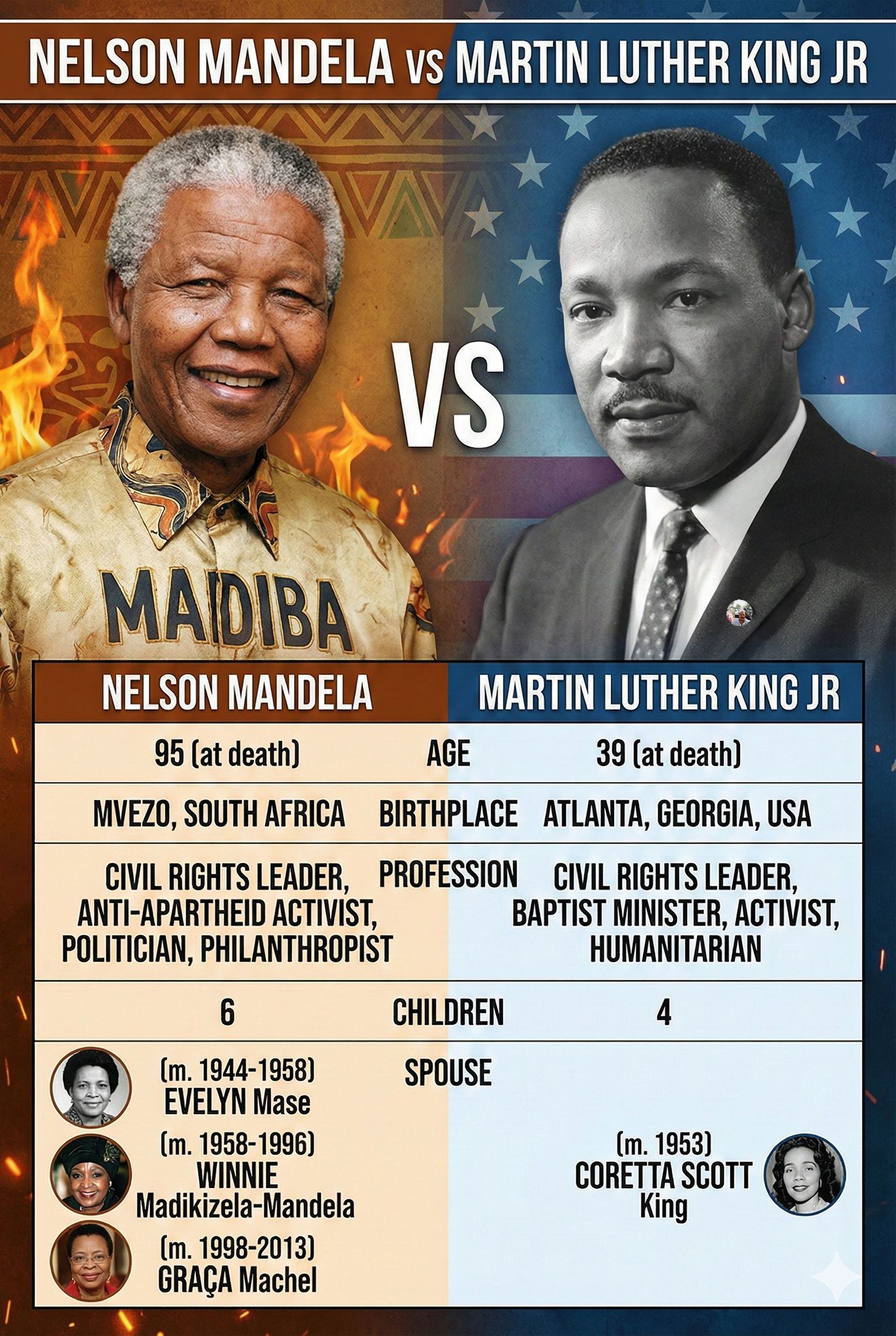 Nelson Mandela vs Martin Luther King Jr: Icons of Freedom 