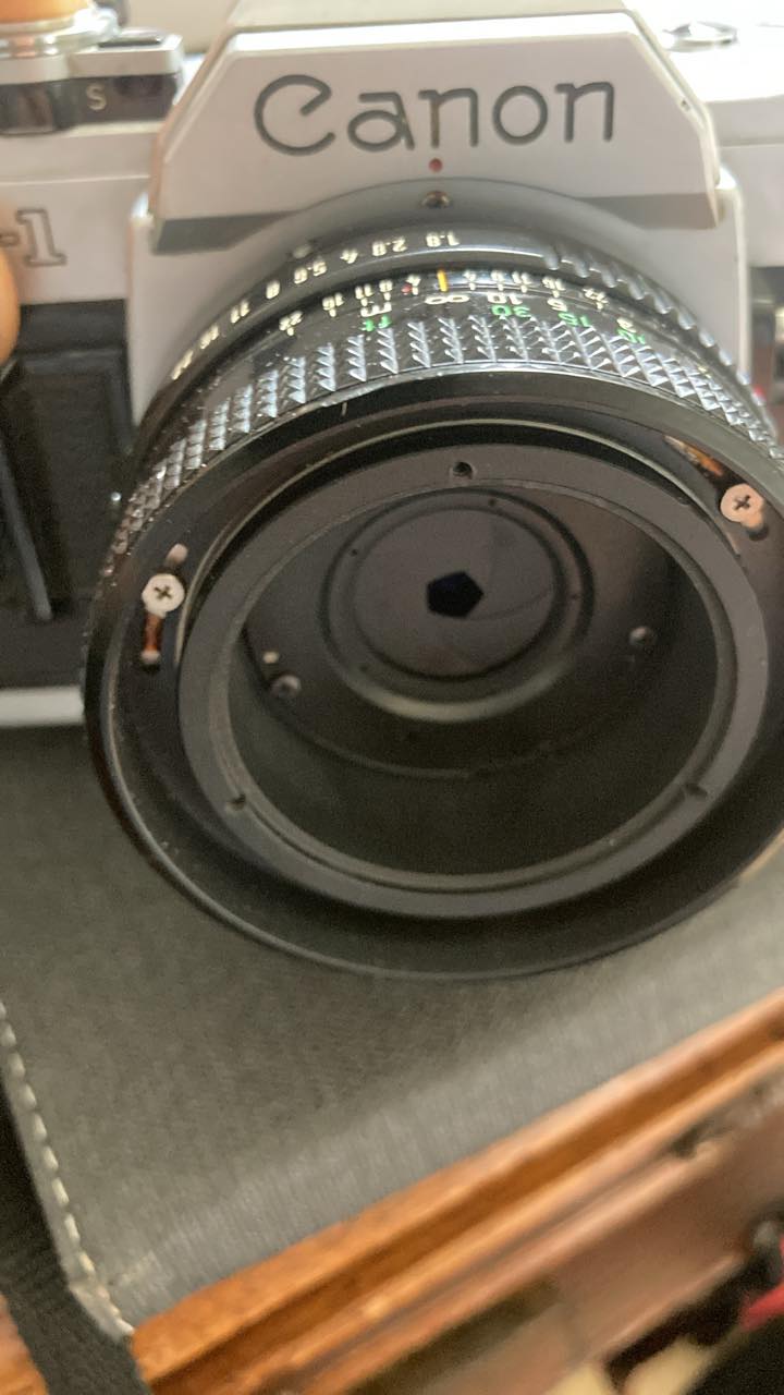 Canon AE1 FD 50mm 1.8 aperture repair or replacement screws