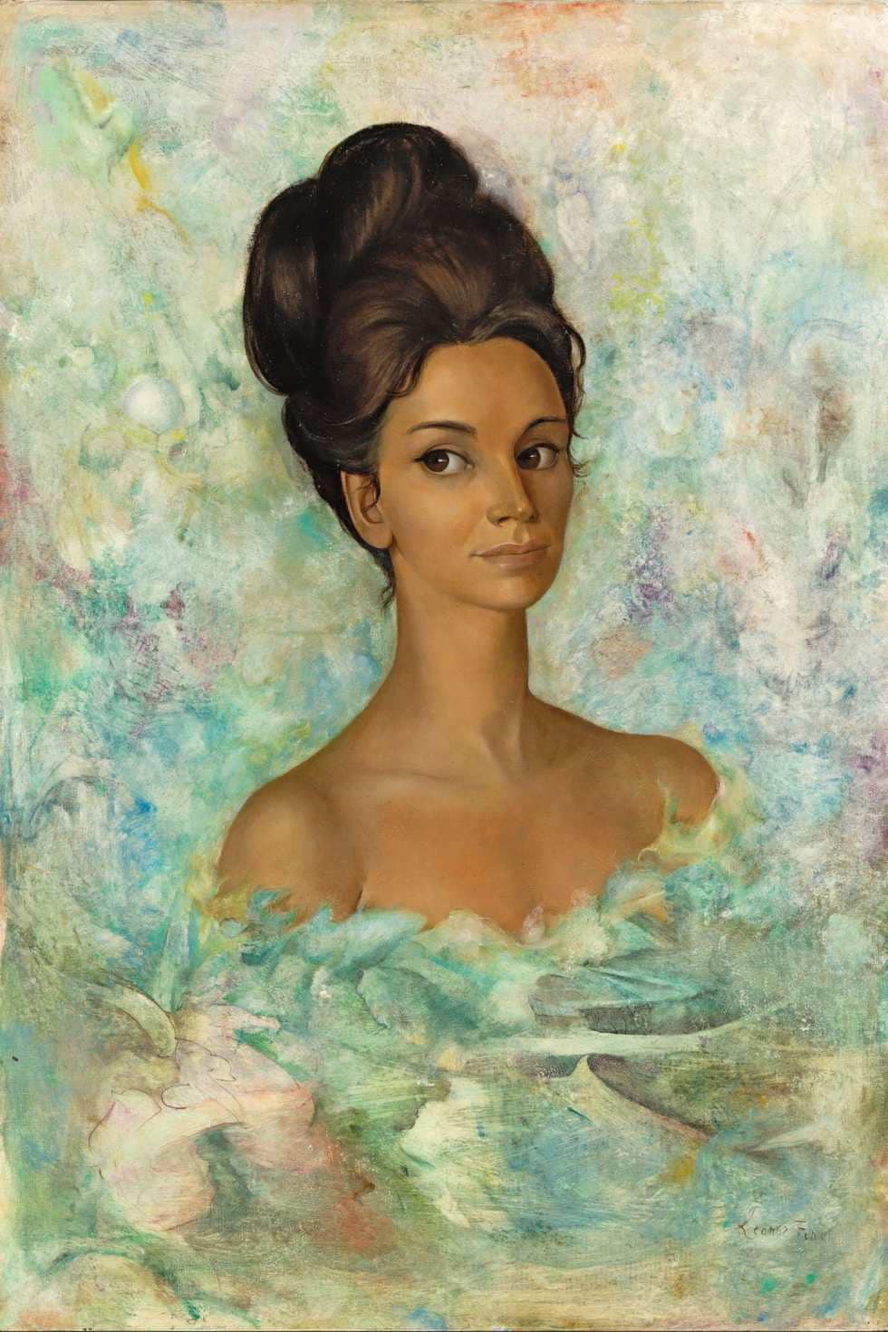Leonor Fini - Self Portrait – Lady with the red hat, 1968. Oil on