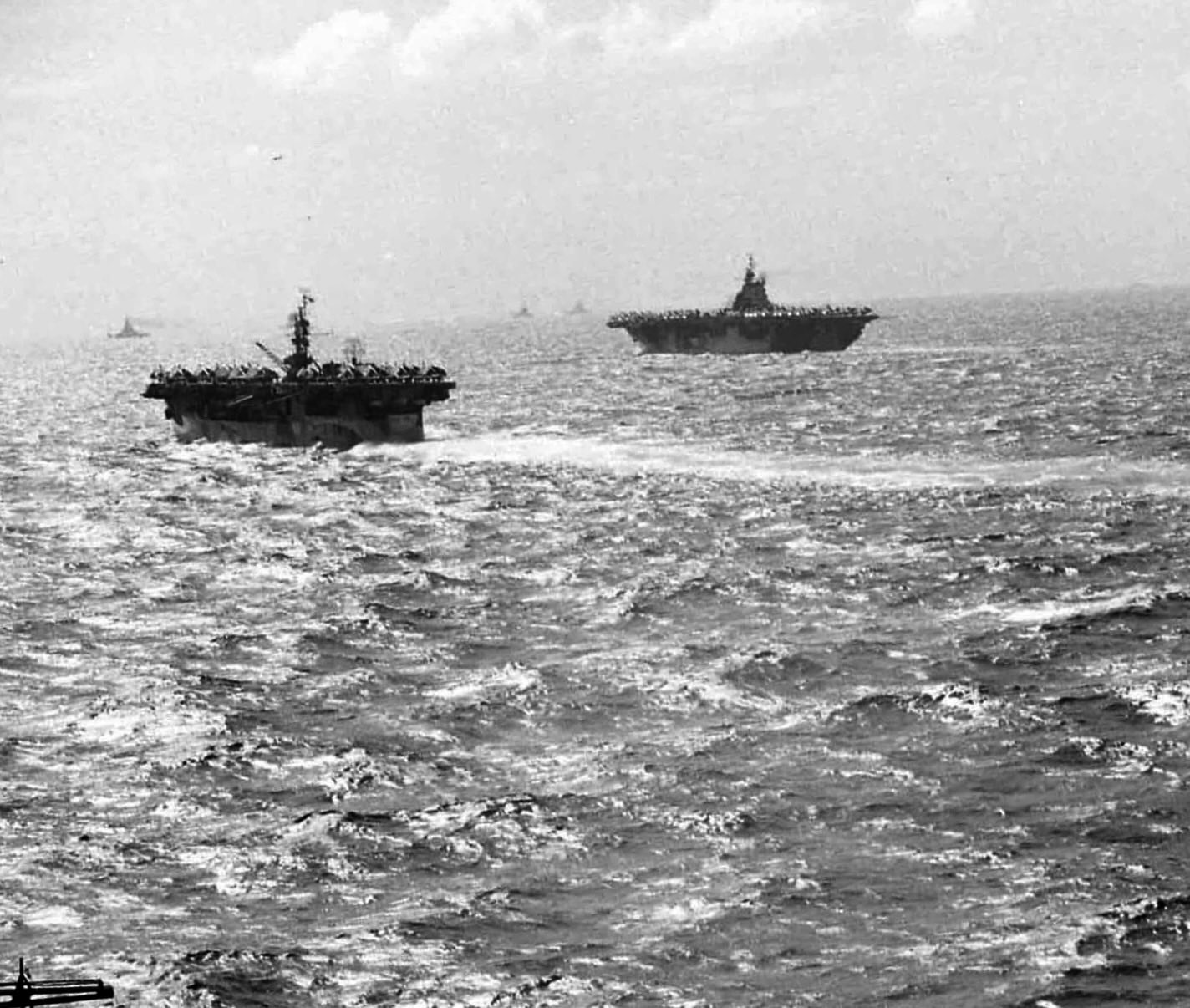 World - Picture taken from USS Bunker Hill CV-17 as US Navy Task Group ...
