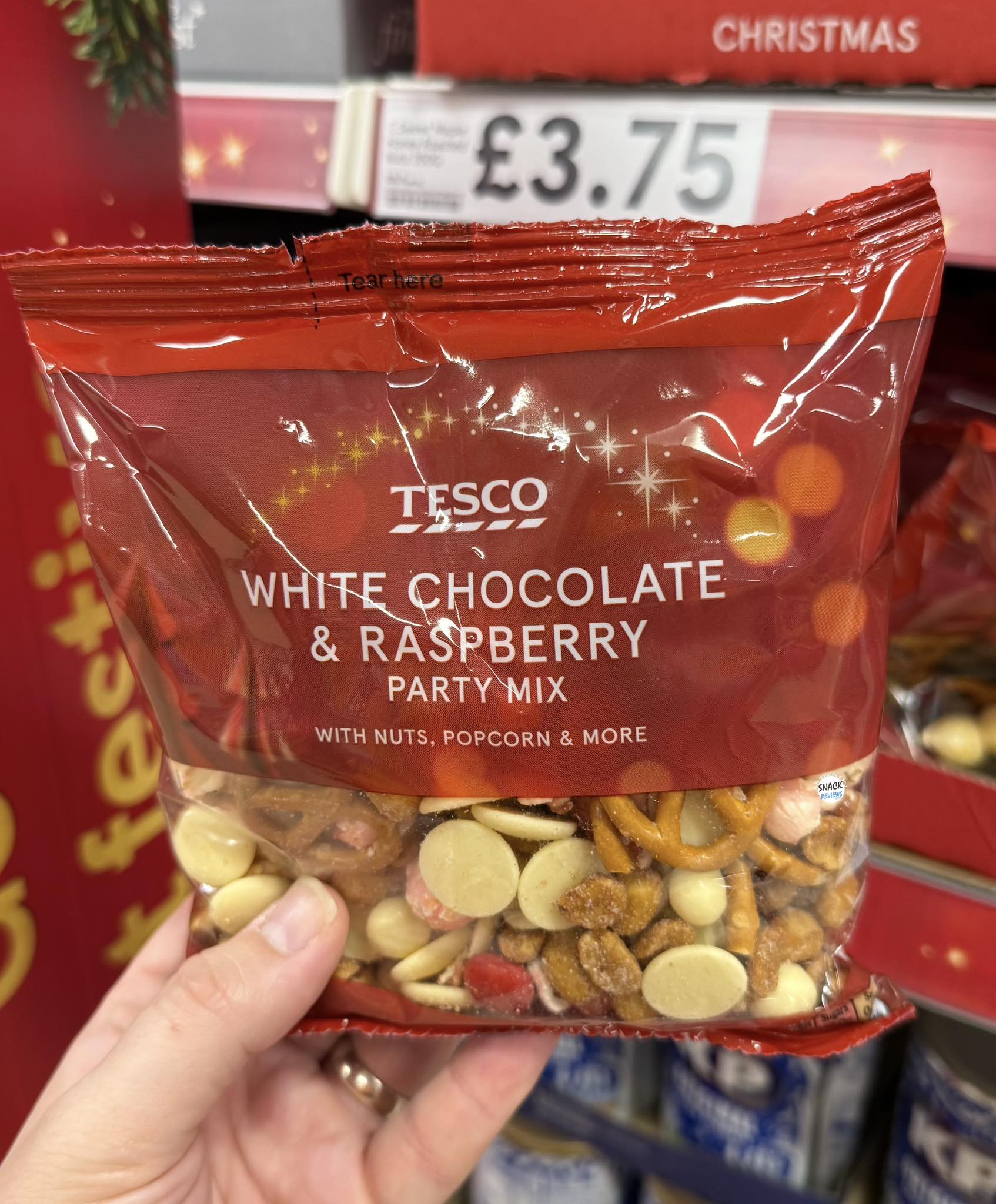 Snack Reviews | White Chocolate & Raspberry Festive Party Mix now at ...