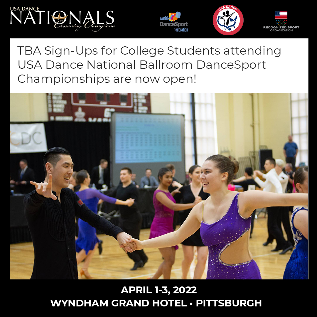 USA Dance College Network - The collegiate 'TBA' form for NCDC 2022 is ...
