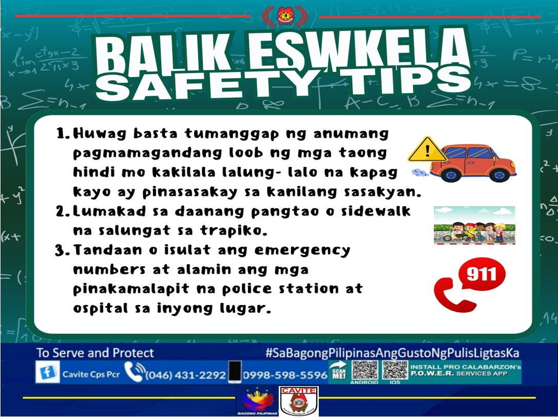 Cavite - BALIK ESKWELA SAFETY TIPS # ...