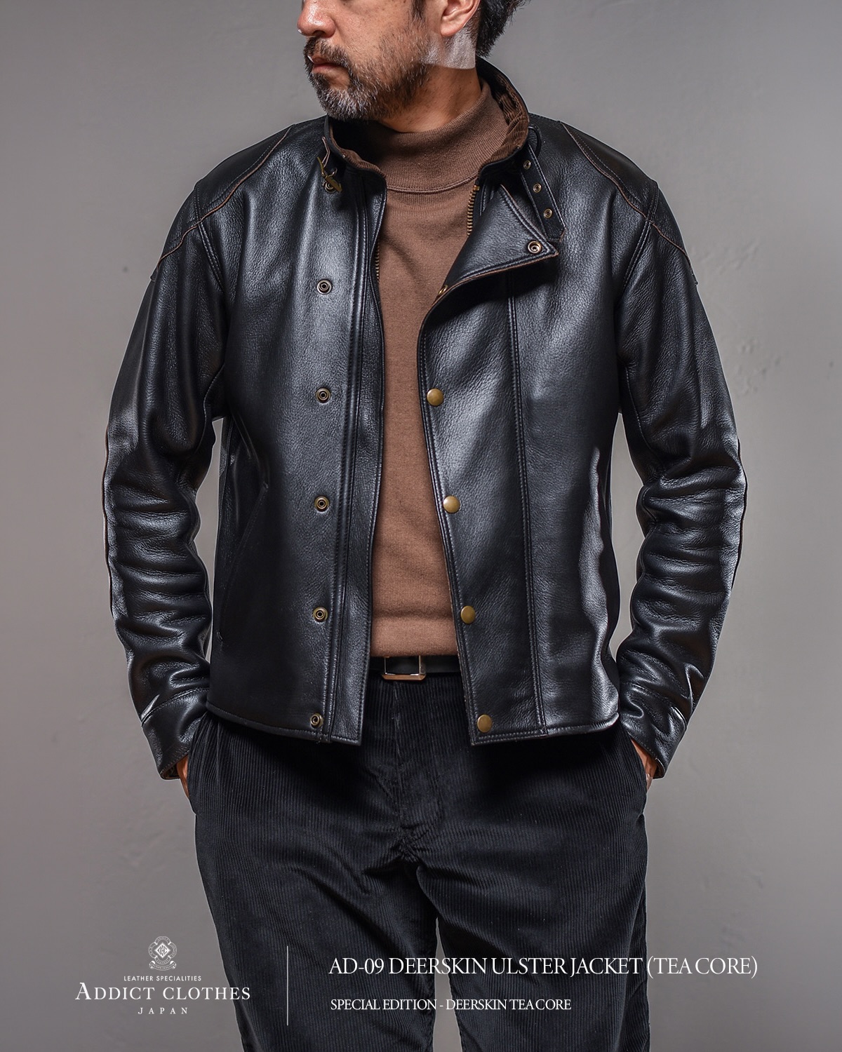 ★ADDICT CLOTHES アディクトクローズ AD-01 ディアスキン ★ Addict - AD-01 DEERSKIN CENTER ZIP JACKET. YOU CAN ORDER IT AT OUR