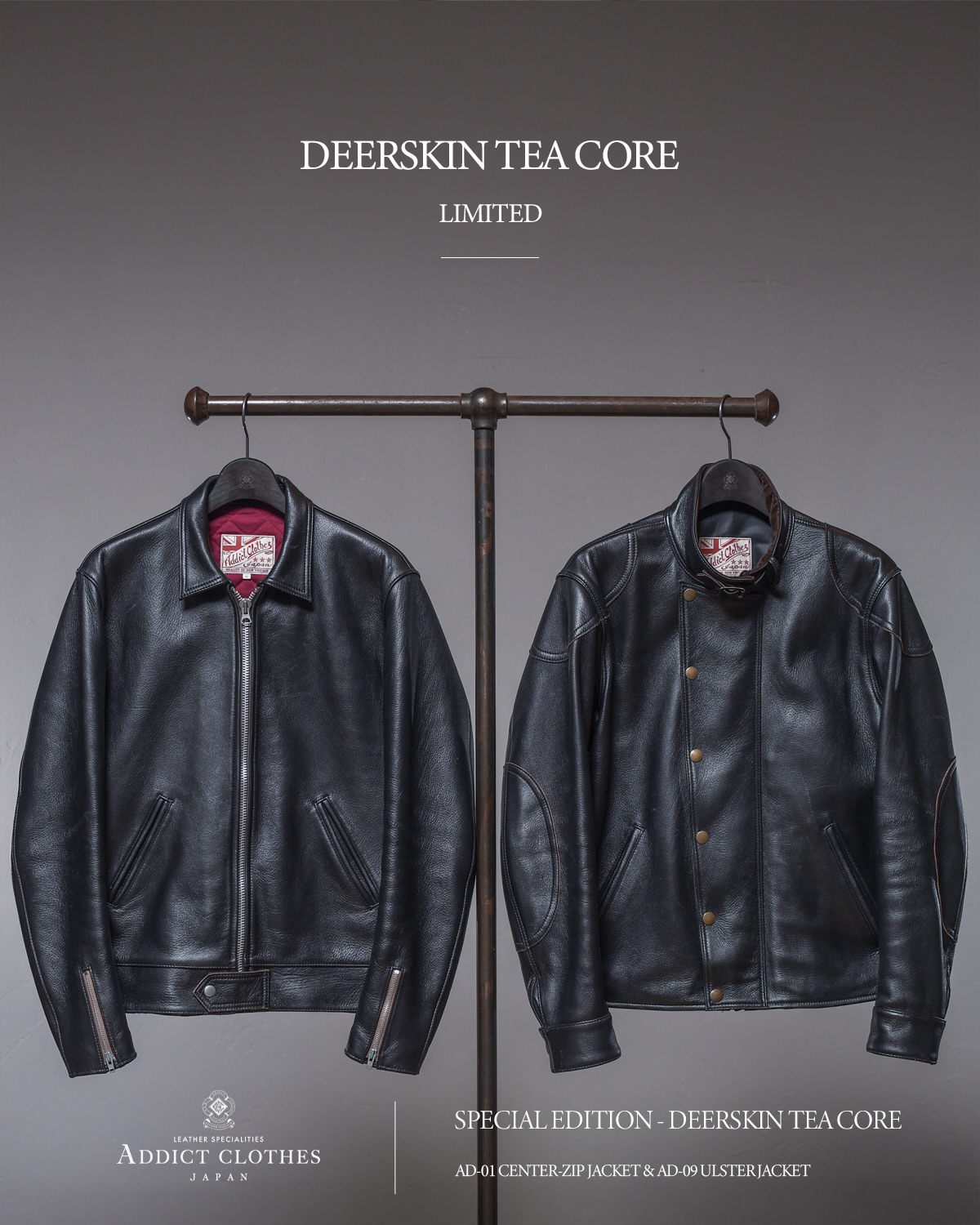 Addict - AD-01 DEERSKIN CENTER ZIP JACKET. YOU CAN ORDER IT AT OUR