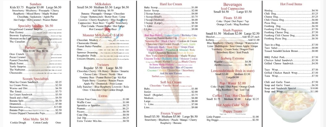 YDB Scoops - The YDB SCOOPS 2020 menu. | Facebook