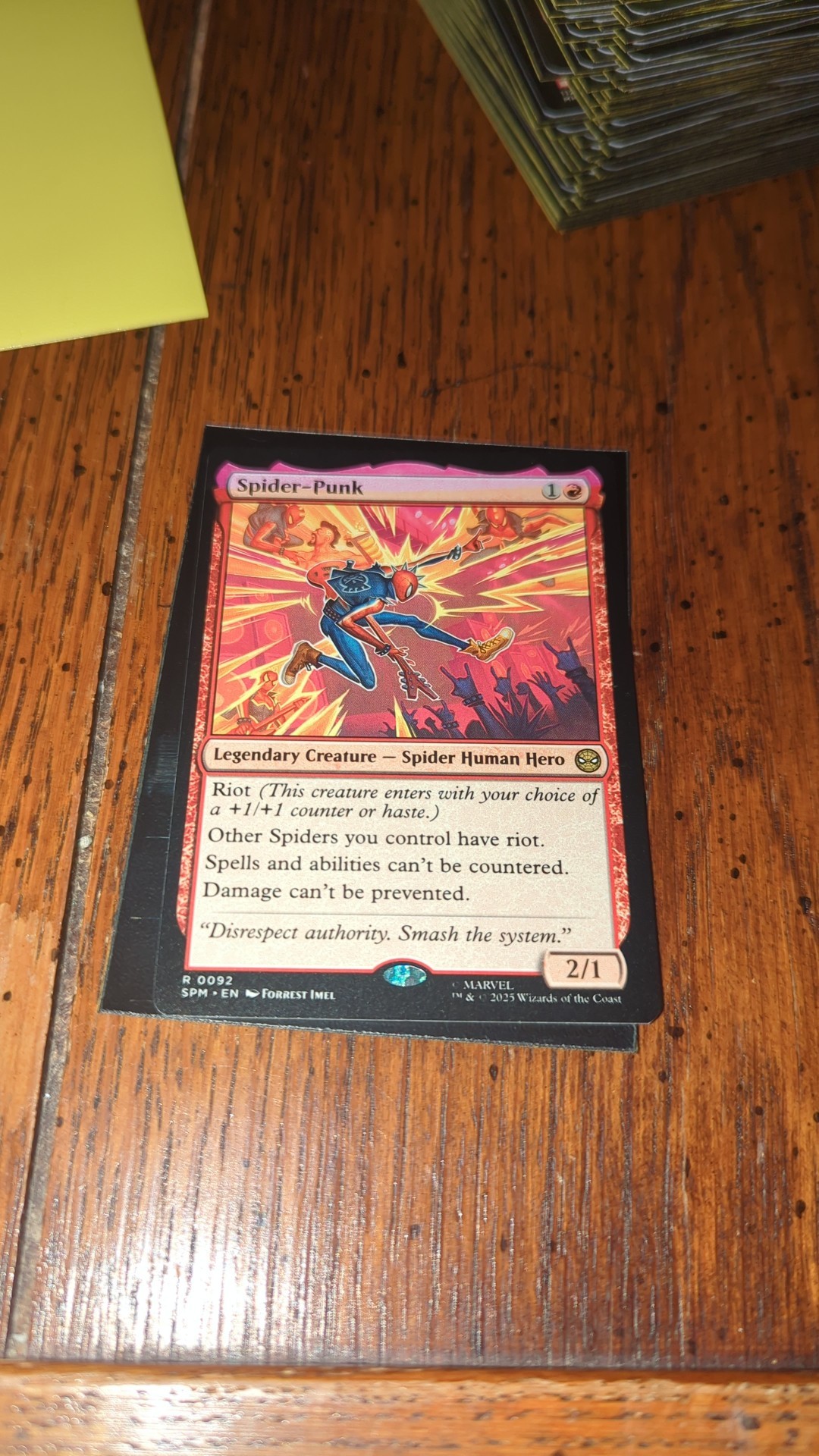 spider punk mtg card 2025 Marvel's Spider-Man 0210 Spider-Punk Borderless-Foil PSA 8 spider man mtg card list