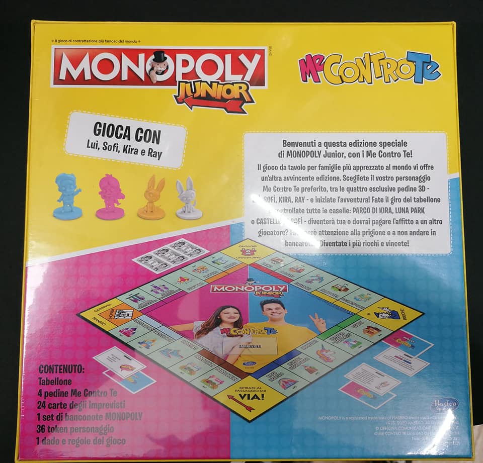 Monopoly Junior Edizione Speciale Me Contro Te, Gioco Da Tavolo In Italiano, Nuovo