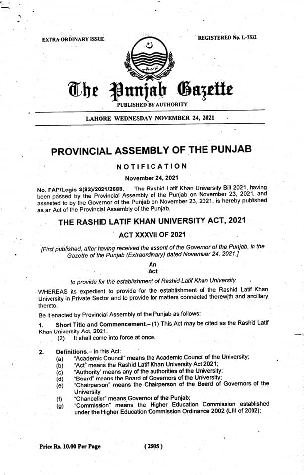 THE RASHID LATIF KHAN... - Friends Law Associates Layyah