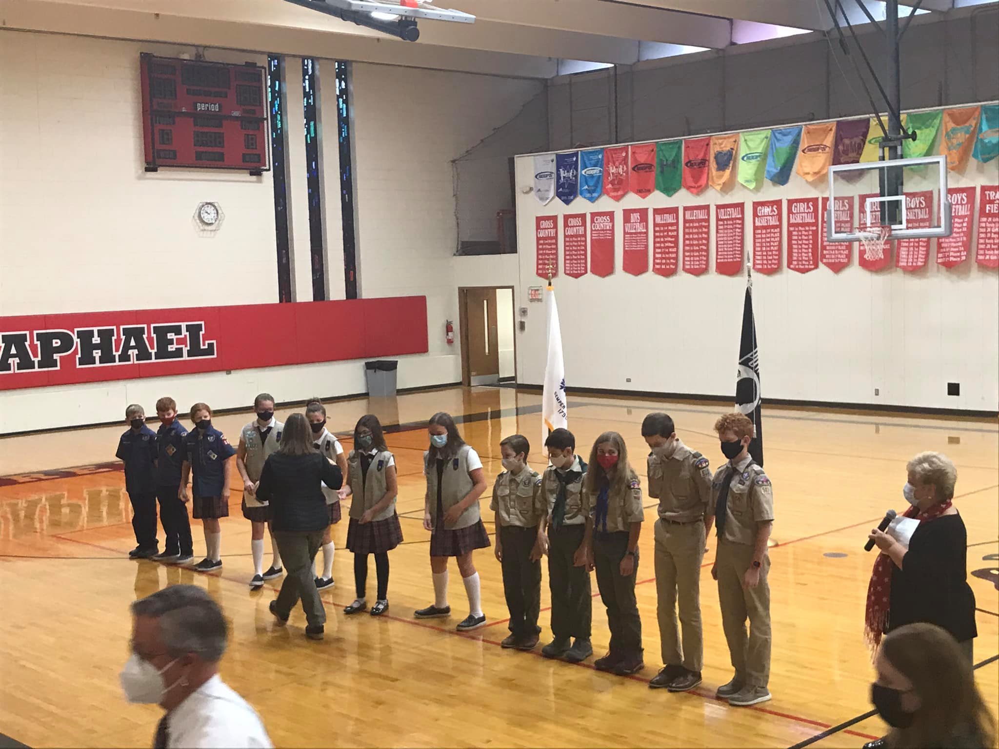 At our flag raising ceremony... - St. Raphael Catholic School