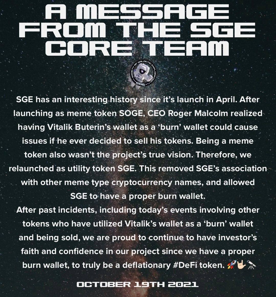 A... - SGE Society of Galactic Exploration Crypto - sge.space | Facebook