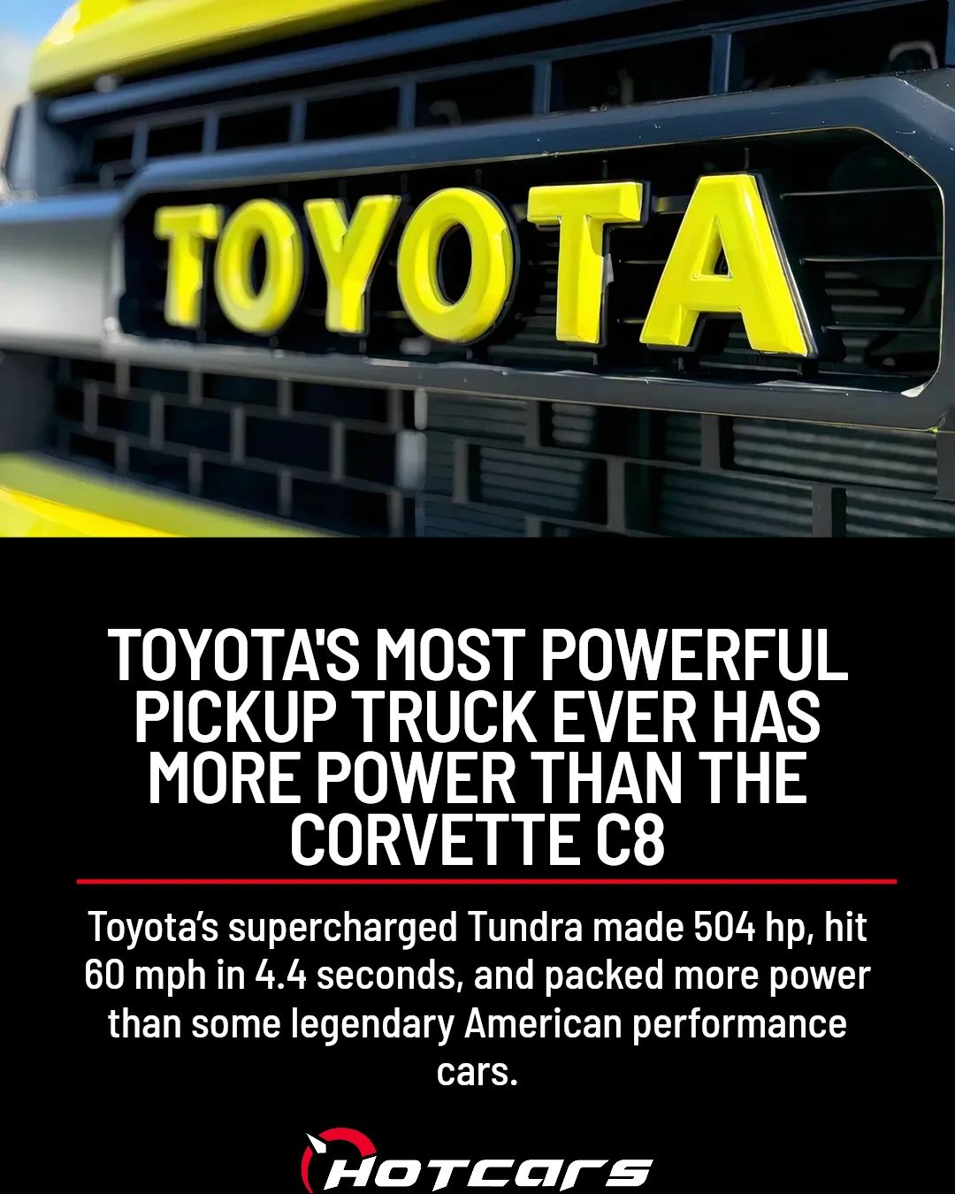 Tundra 3ED 状態HP Toyota's supercharged Tundra made 504 hp, hit 60 mph in 4.4