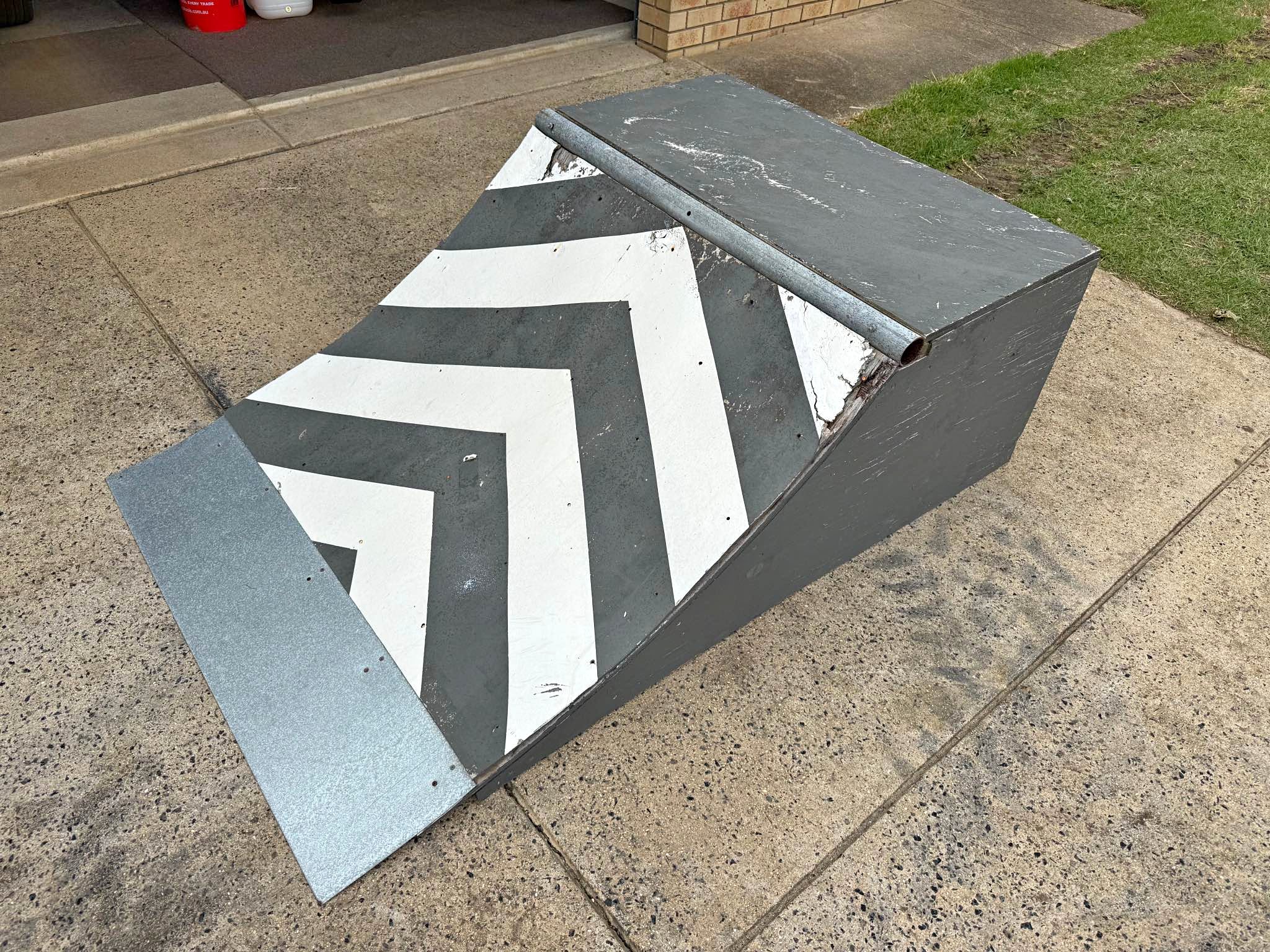FREE skateboard/scooter portable jump ramp with steel coping. Pickup ...