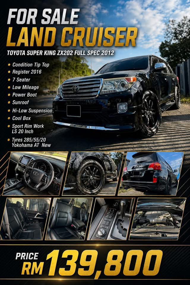FOR SALE: LAND CRUISER TOYOTA SUPER KING ZX202 FULL SPEC 2012