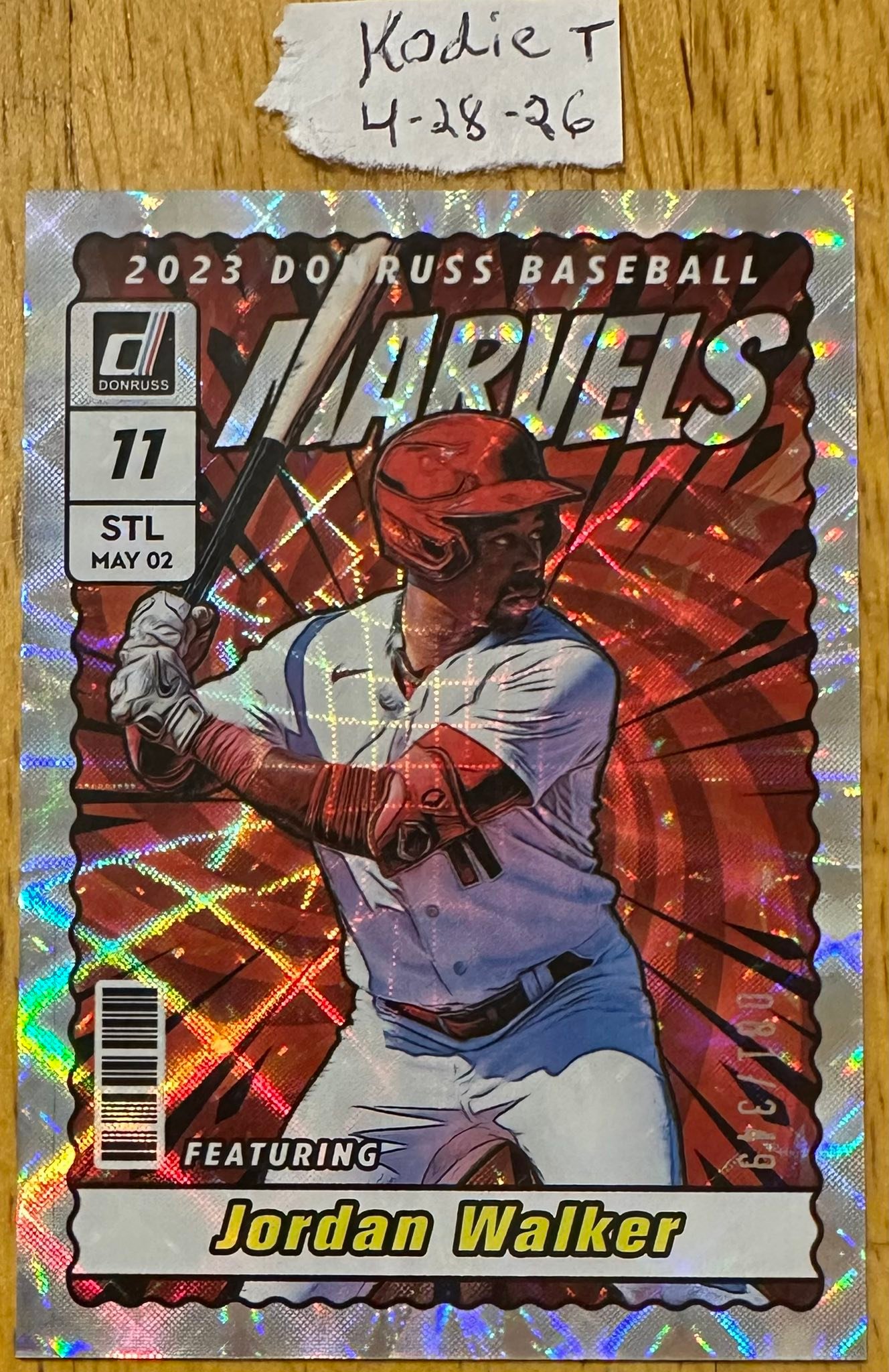 What does the 2023 Donruss card with Jordan Walker
