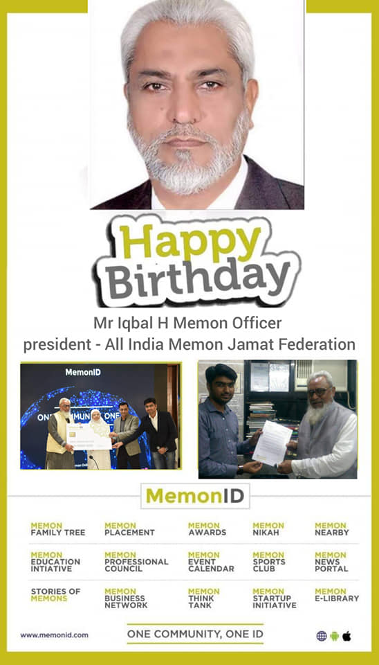 Memonid - Happy Birthday to you Mr Iqbal H Memon Officer... | Facebook