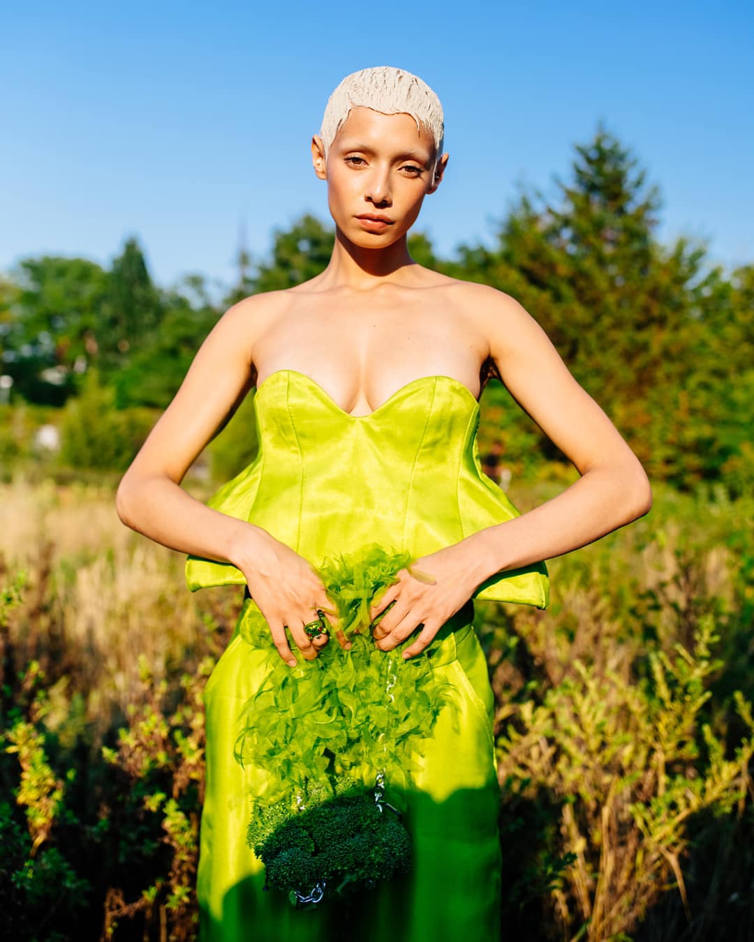 collina strada green dress Step into the world of Strada. Marking LAYERED's first collaboration with a fashion designer, the collection translates Collina Strada's subcultural heritage into tactile, hand-crafted textiles, combining fluid motifs, unstudied tonal contrasts Formal wear