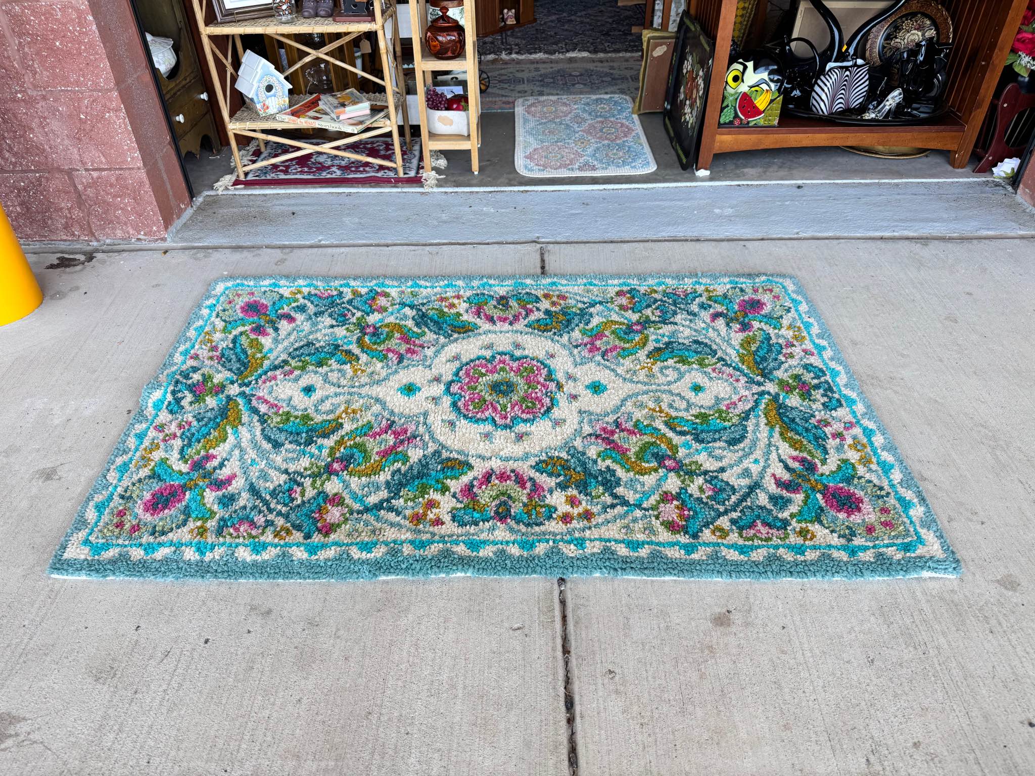 Vintage Handmade Latch Hook Rug, Shillcraft Kit, Signed & Dated 1999 ...