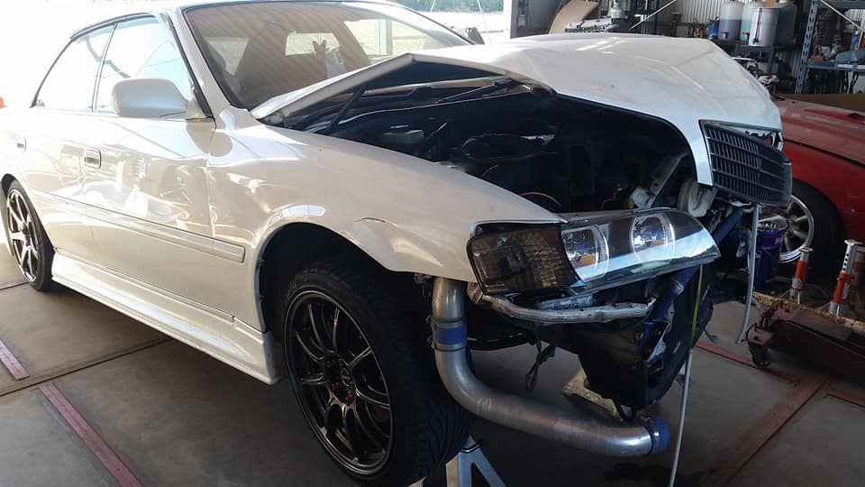 JZX100 チェイサー。 コアサポート・左サイドメンバー交換。 メーカー