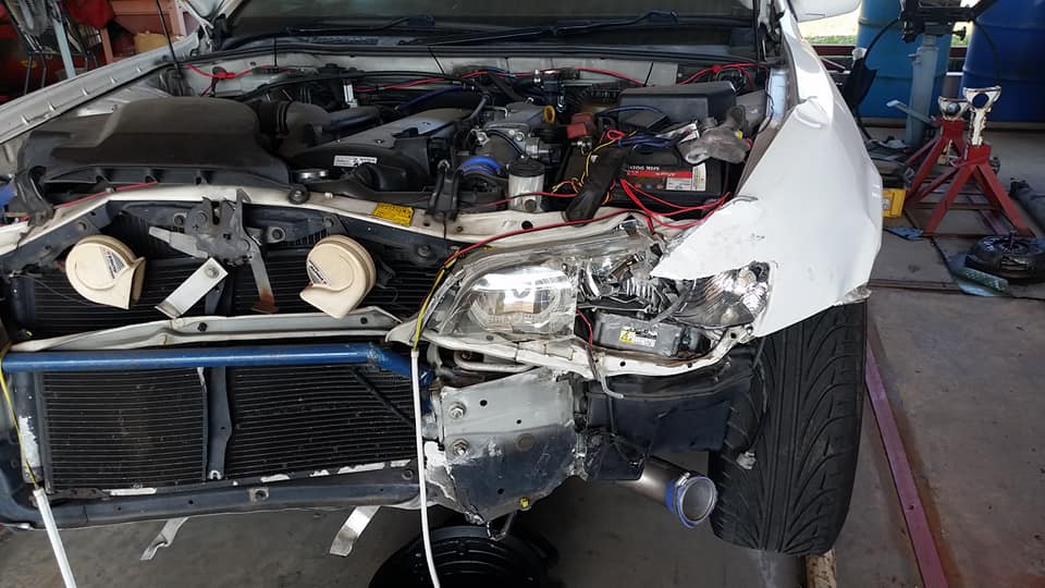 JZX100 チェイサー。 コアサポート・左サイドメンバー交換。 メーカー
