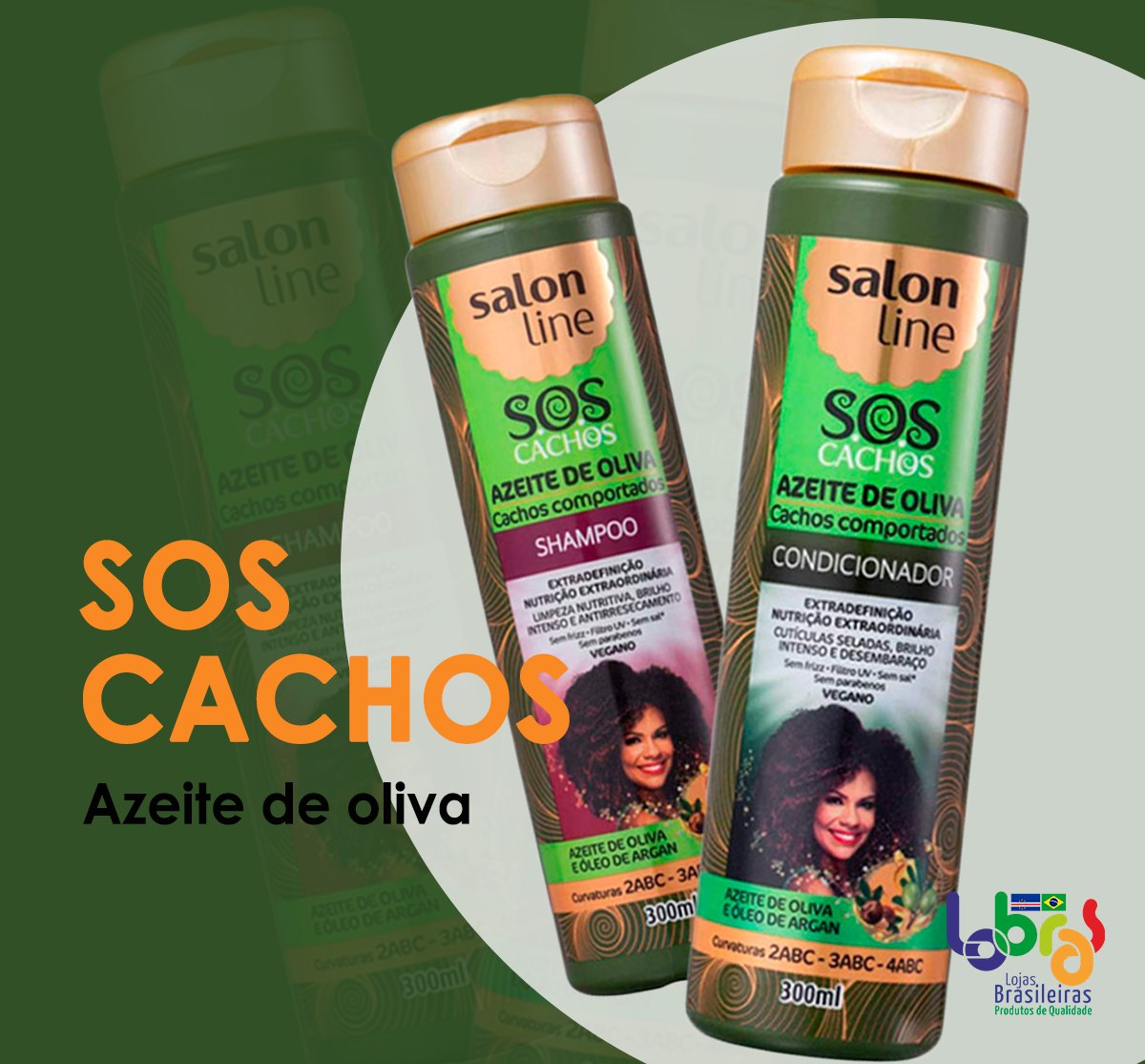 Kit Lissage Salon Line SOS Cachos – Shampooing + Après-shampoing à L’huile D’olive 2x300ml