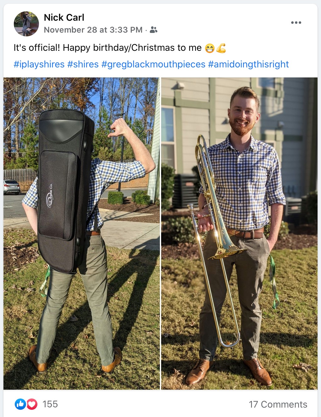 Congratulations to senior,... - UNC Charlotte Trombone Studio